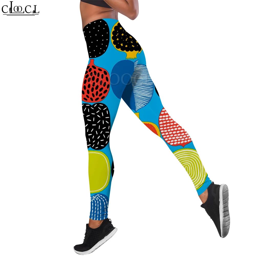 CLOOCL Legging Dames nauwsluitende broek Geometrisch cartoonpatroon 3D-printbroek Hardlopen Fietsen Slanke strakke broek