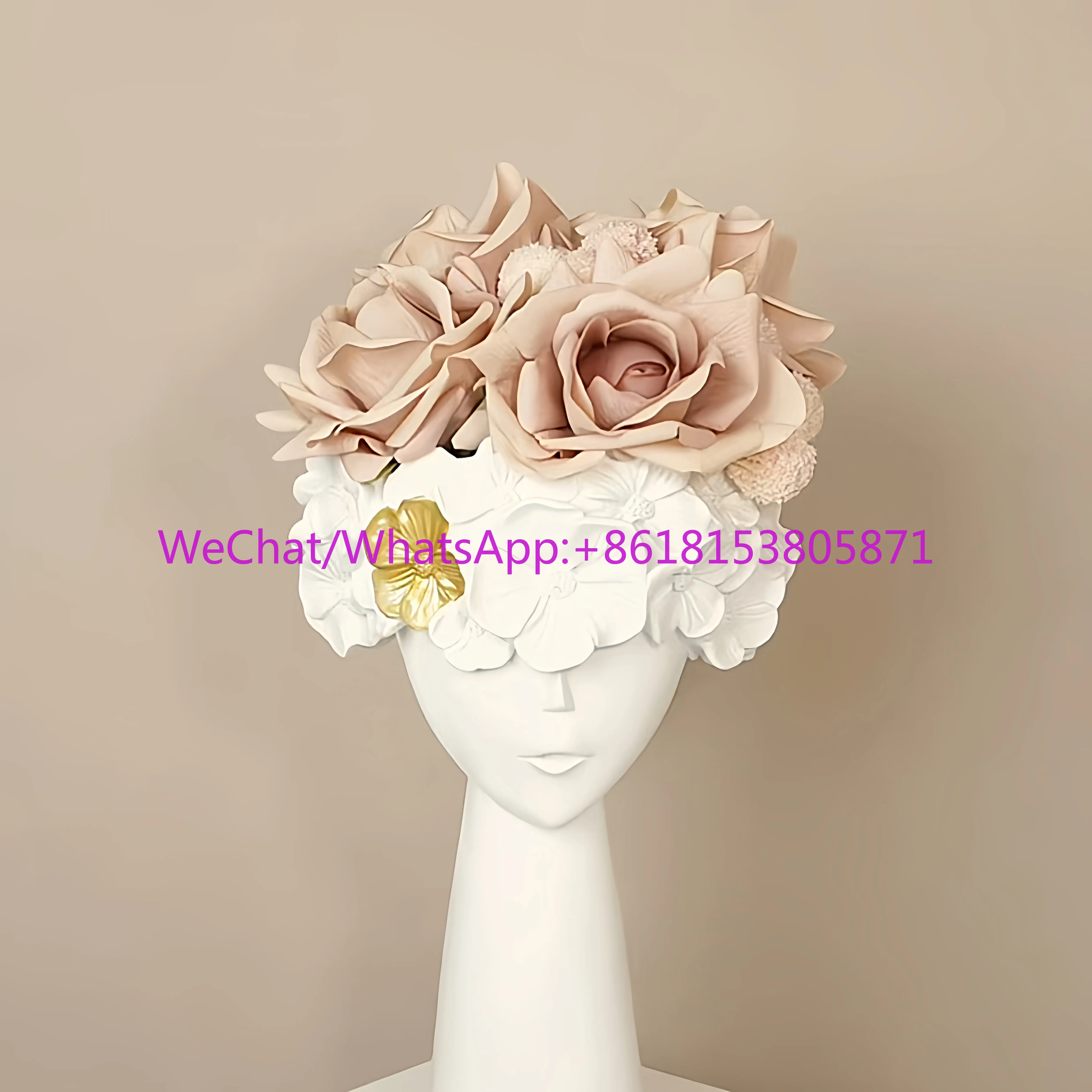 Living room flower arrangement simple abstract girl creative entrance resin vase decoration advanced