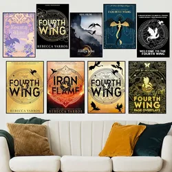 Books F-Fourth Wing Iron F-Flame P Poster Home Prints Wall Decoration Living Room Painting Bedroom Office