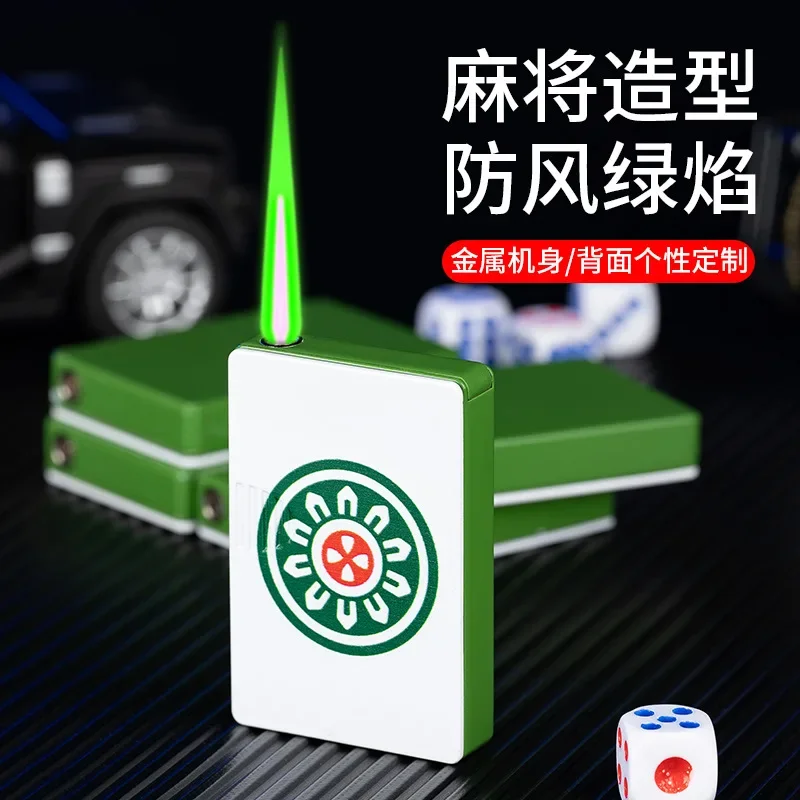 Chinese Mahjong Element Jet Lighter Torch Turbo Butane Gas Lighter Windproof Outdoor metal Lighters for Men Smoking Accessorie