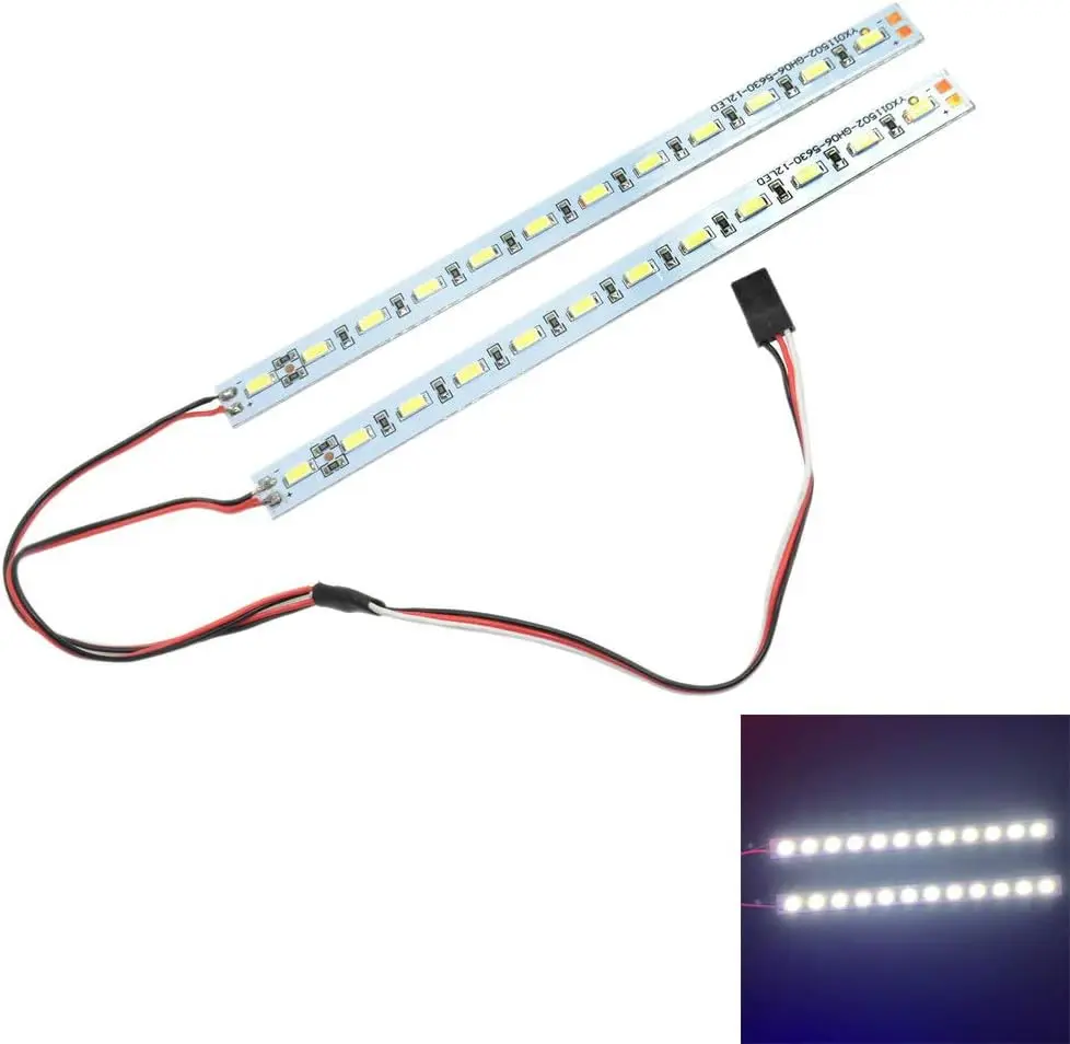 2 Stück 1/10 RC Auto Zubehör Drift Car LED Chassis-Lichtlampen für 1/10 1/8 RC Auto Drift Crawler Buggy - (Farbe: Blau/Rot/Weiß) – Detail 1