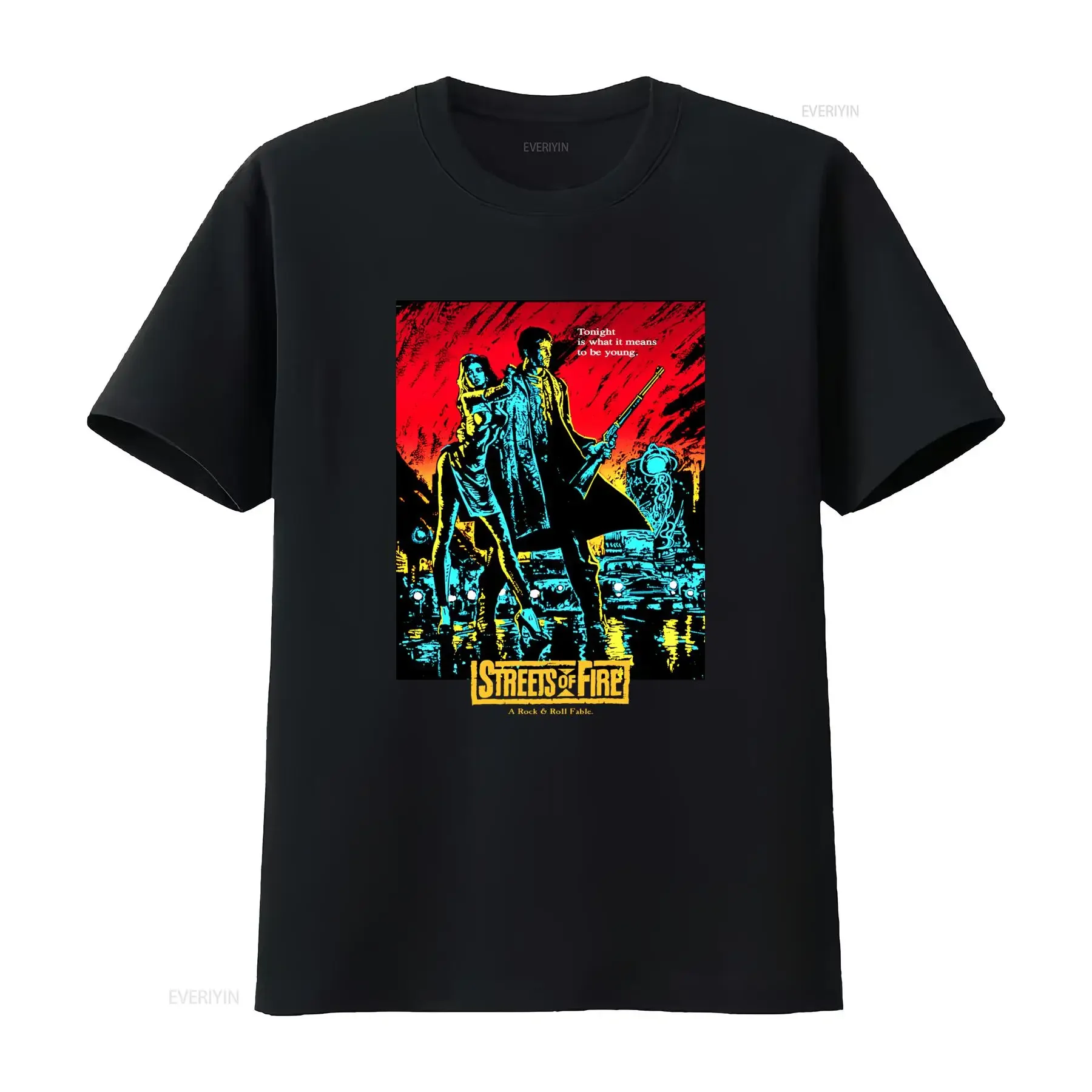 Streets Of Fire Cult Movie Inspired T Shirt Burning Design All Sizes New vintage Washed Slightly Comfortable fashion