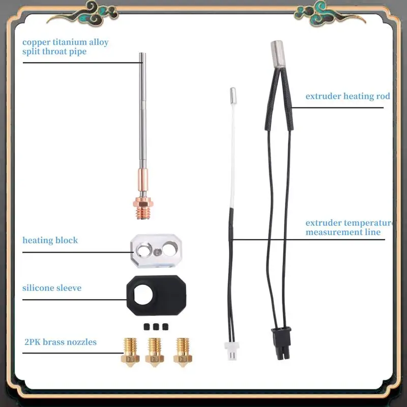 

Reliable-2X Hotend For Prusa I3 MK4/XL Print Head Heater Block 0.4Mm Nozzle 24V 40W Heating Thermistor Silicone Cover