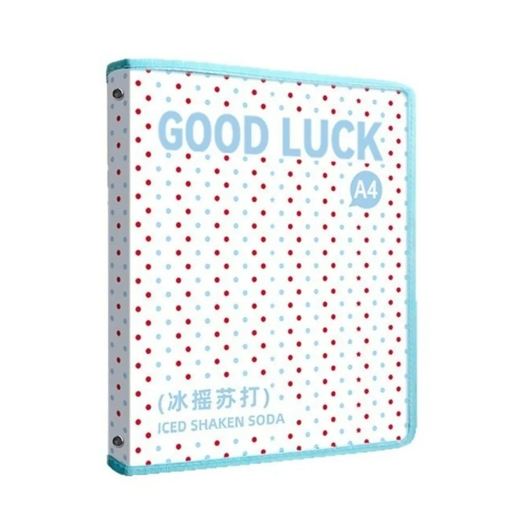 High Quality Polka Dot Print A4 Zipper Binder Removable 4 Hole Ring Binder File Folder Test Paper Organizer Exam Paper Storage