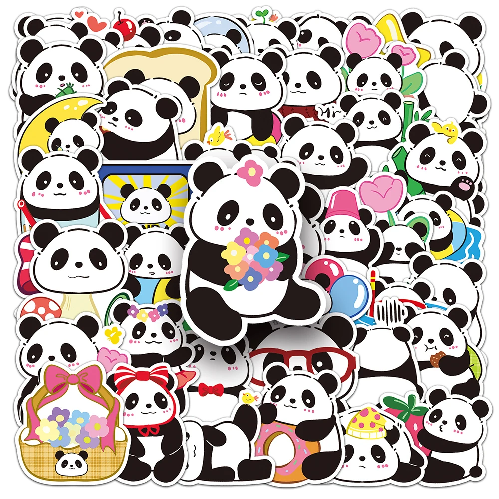 10/30/50pcs Kawaii Cartoon Panda Stickers Cute Animal Graffiti Decals DIY Water Bottle Phone Stationery Sticker Decoration Toys