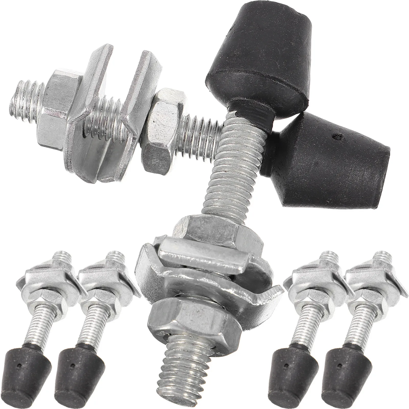6Pcs Plastic Head Toggle Clamp Screws Galvanized Iron Thread Spindle Tip for Woodworking Fixing Clamping Stable Rust Resistant