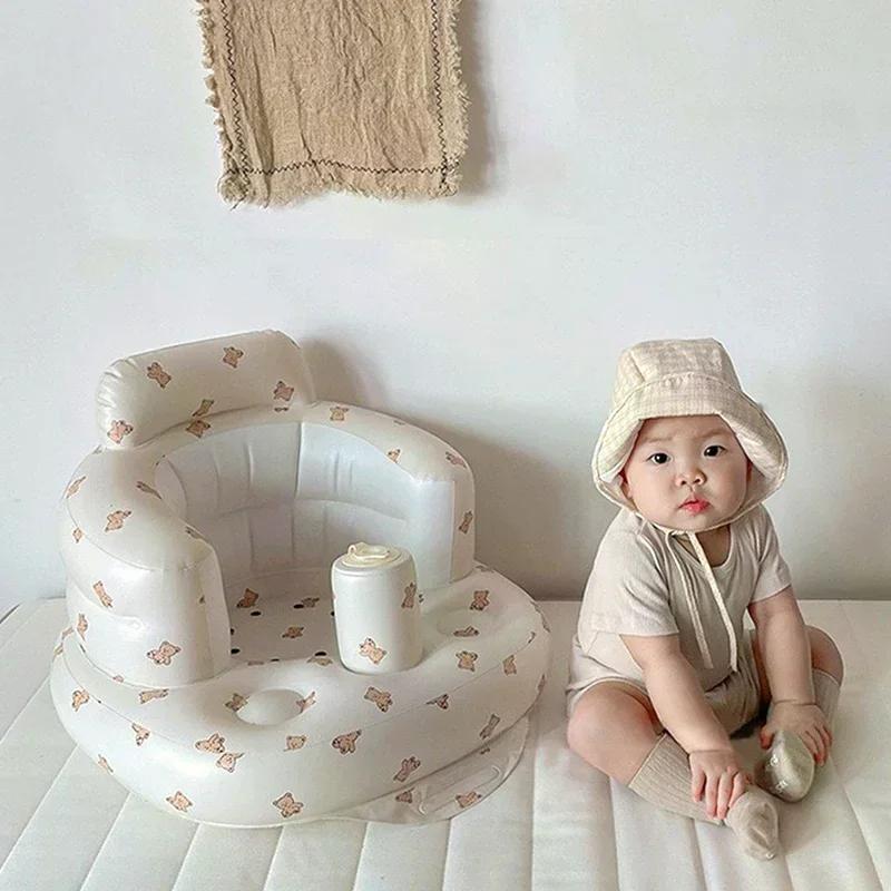 أريكة أطفال قابلة للنفخ محمولة قابلة للطي أريكة أطفال PVC مقعد متعدد الوظائف ممارسة الجلوس حمام البراز كراسي حمام الأطفال