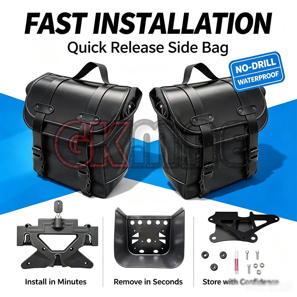 Fit For Zontes ZT 350GK GK350 Motorcycle Modified Side Boxes Quick-release Waterproof Leather Panniers Helmet Bags Travel Bags