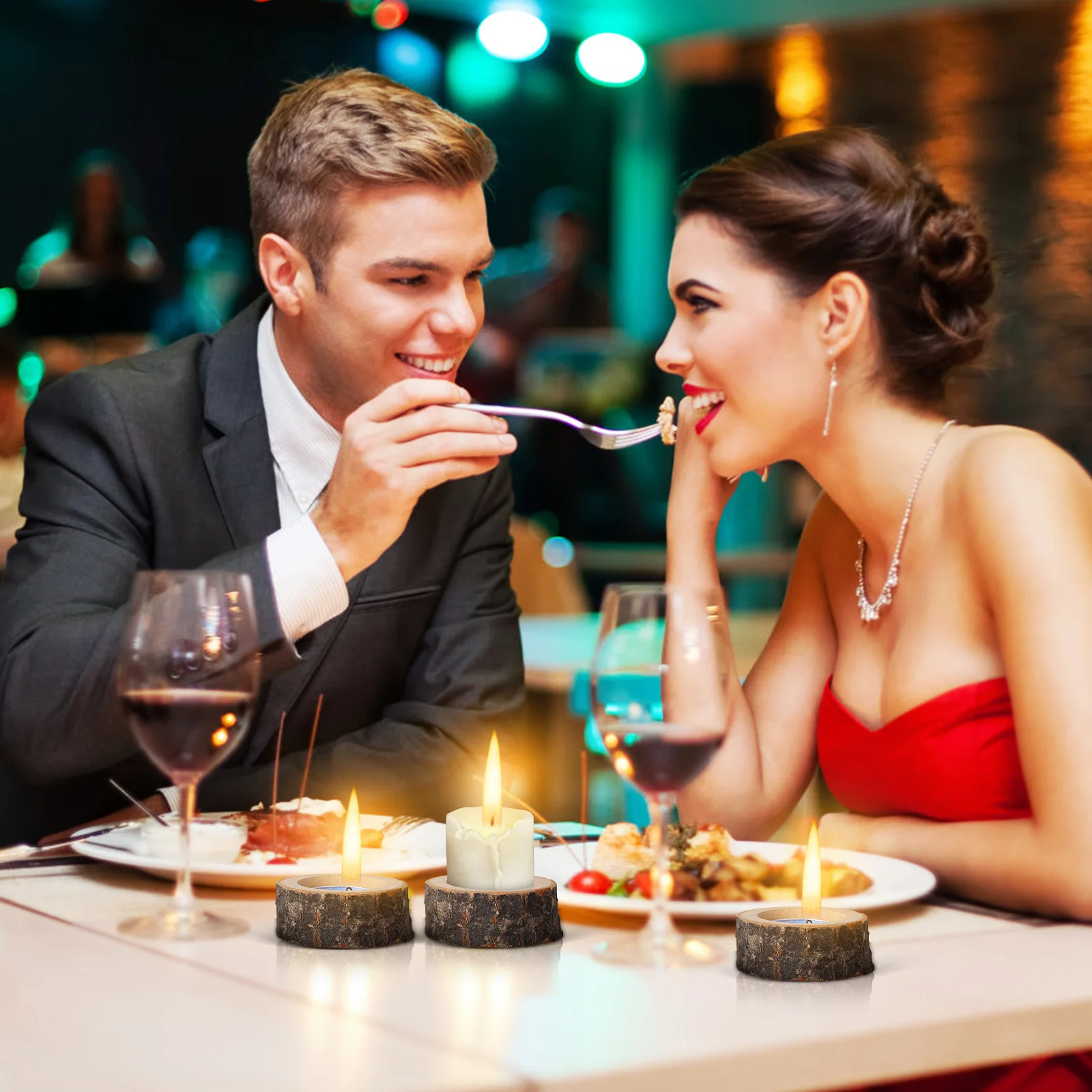 

24Pcs Wood Candlestick Holders Birch Stump Tabletop Decor for Home Dining Coffee Tables Events Photography Birch Stump