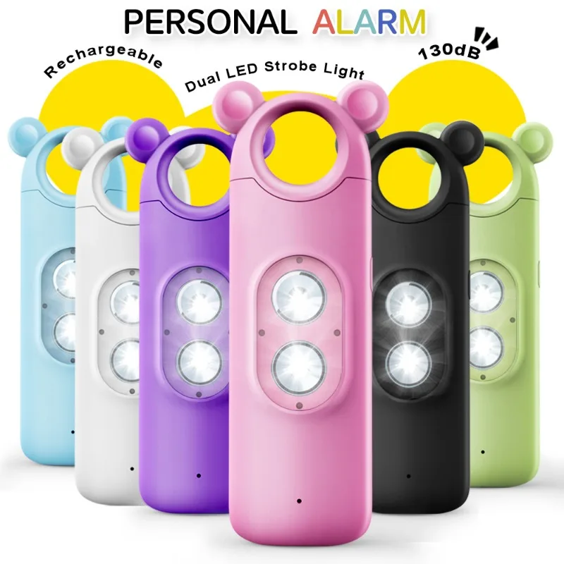 Self Defense ALARM 130dB Anti-Wolf Girl เด็กผู้หญิงความปลอดภัยป้องกันการแจ้งเตือนความปลอดภัยส่วนบุคคล Scream Loud พวงกุญแจปลุกฉุกเฉิน