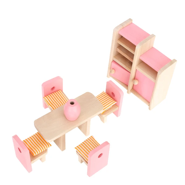 Wooden Dollhouse Room Set Handcrafted Miniature Accessories House Dolls 1 12 for Children’s Playroom Fun