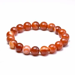 Natural Genuine Red Carnelian Round Semi-precious Stones Beads 6 8 10 MM Bracelets Women Men Healing Jewelry Accessories Gift