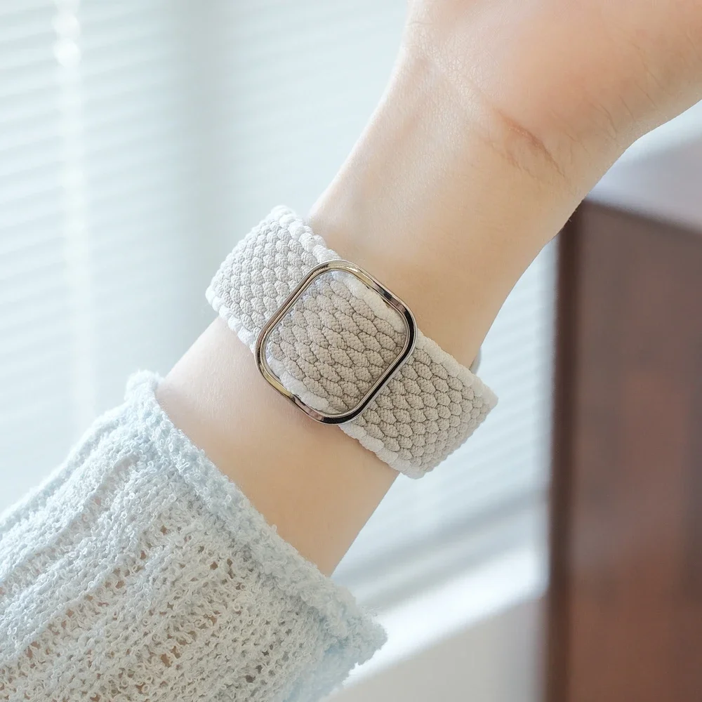 Nilon elastis unggul untuk tali jam tangan Apple seri wanita Ultra 10/9/8 38mm 40mm .41mm 42mm 44mm 45mm 46mm 49mm untuk tali iwatch