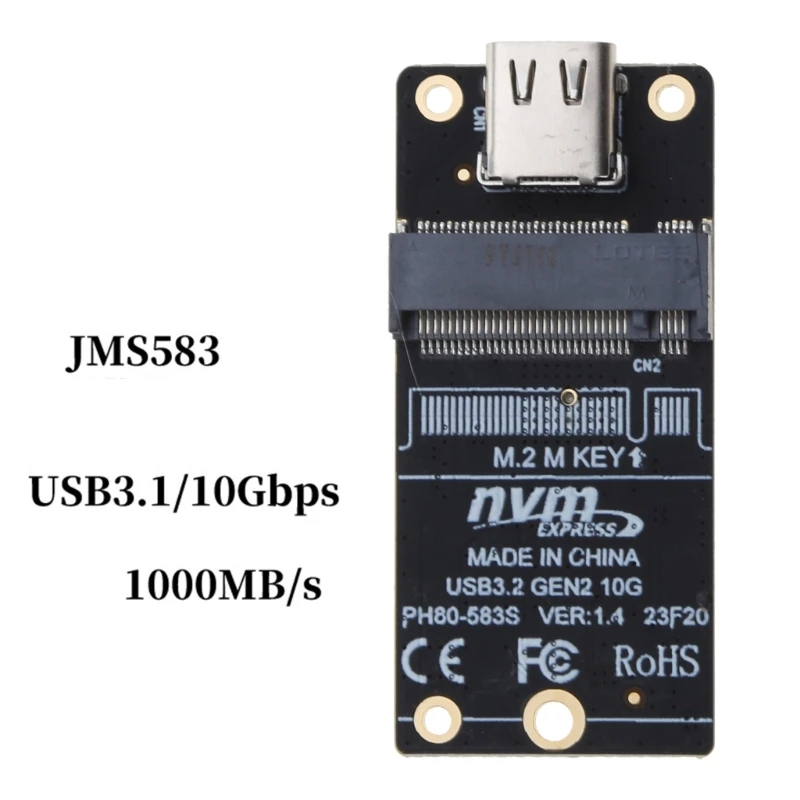 M2 NVME SSD to USB 3.1 Type-C Adapter M2 SSD Enclosure Converter 1000MB/-s for .2 M-Key USB3.1 SSD Box Support 2230 Dropship