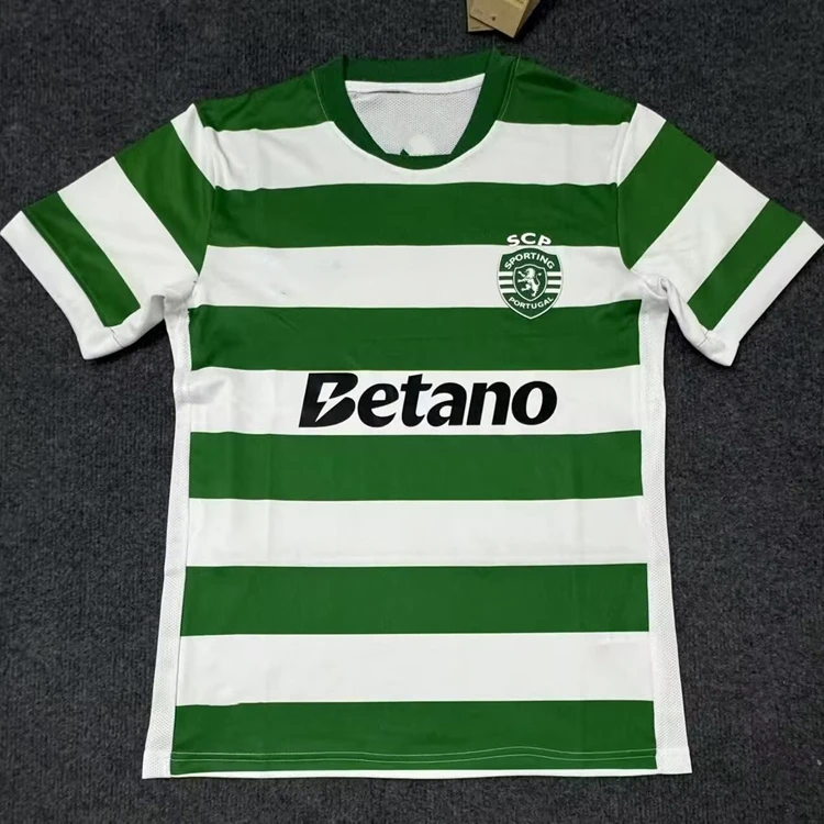 زي كرة قدم لموسم 2025 لفريق لشبونة، طقم رياضي للمنزل والخارج، مقاس كبير، أكمام قصيرة، رقبة مستديرة، مصنوع من ألياف البوليستر #5