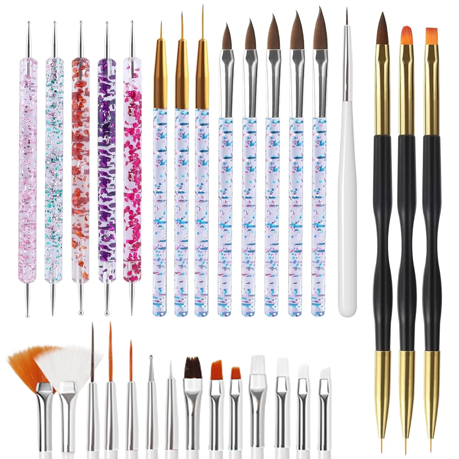 LULAA 5/31Pcs Nail Art Tool Set Nail Art Dotting Pen Nail Art Dusting Brush Nail Art Design Drawing Pen Suitable for Beginners