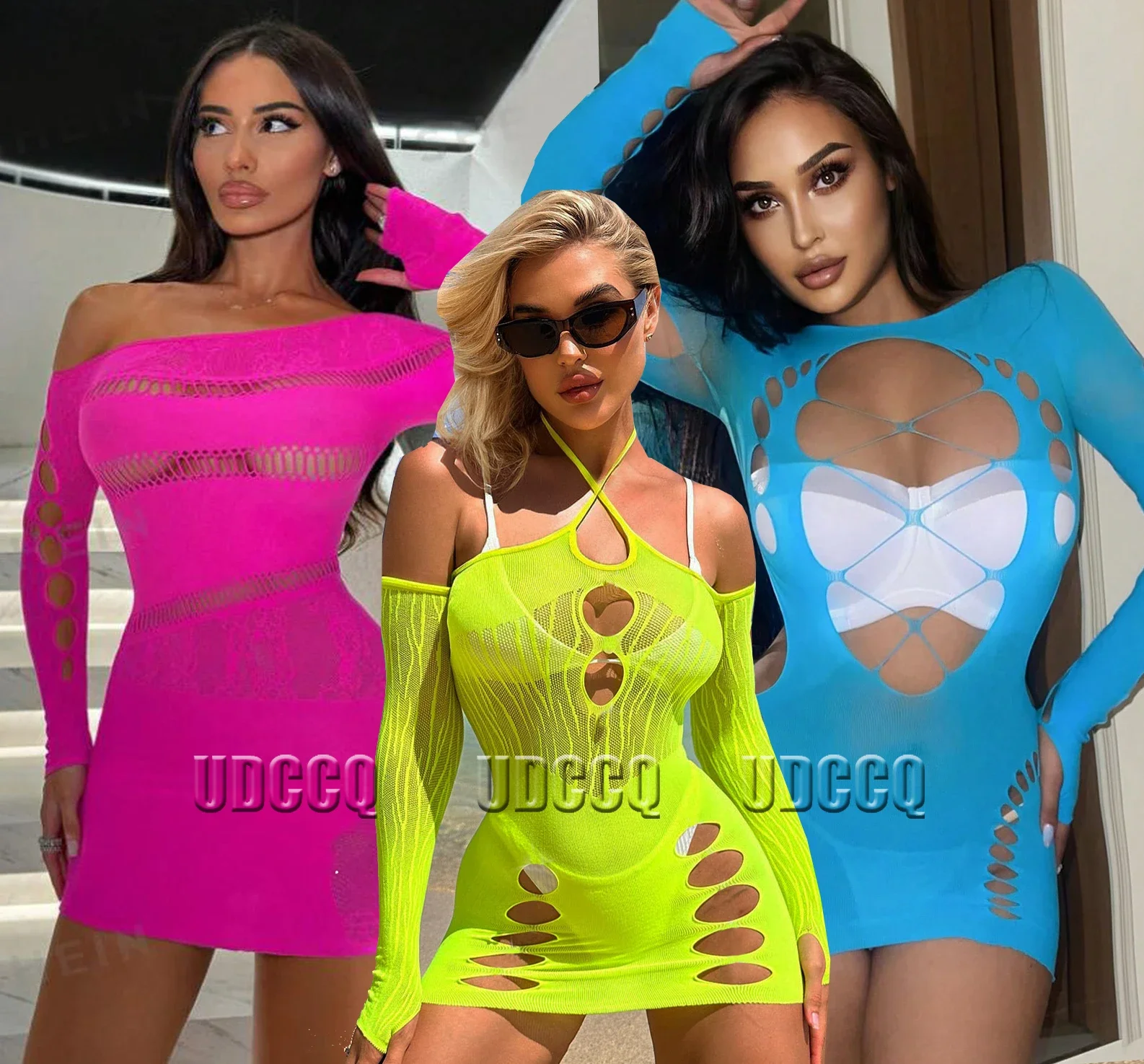 hot Sexy Fishnet Lingerie Sheer Babydoll Underwear Chemises bodysuit Nightdress Catsuit pajamas skirt dress strapless