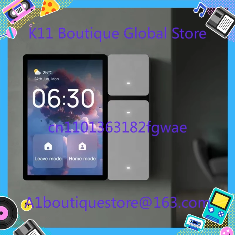 3.5 inch smart wall switch touch screen 3 sets of switches infrared sensor dimming curtain scene control panel Tuya smart home