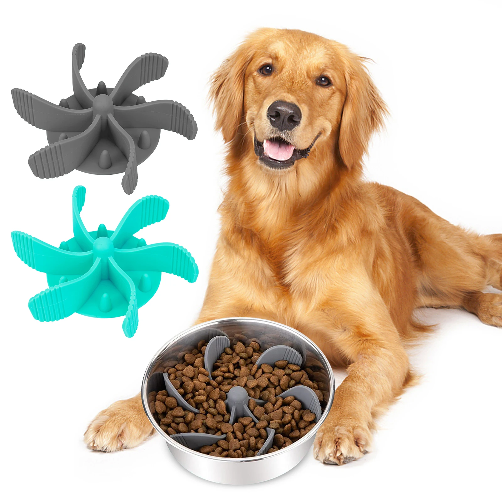 Pet Anti Choke Dog Spiral Slow Feeder Dog Food Bowls Dish Insert with Suction Cup NonSlip Anti Gulping Pet Prevent Obesity Suppl