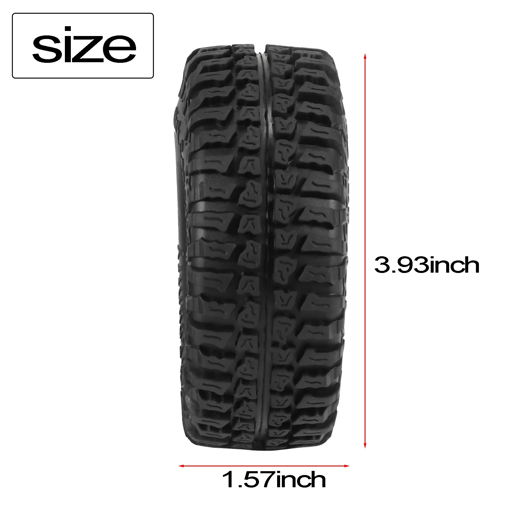 4 SZTUK 100MM 1.9 Gumowe opony Opony Koło do 1/10 RC Crawler Car Axial SCX10 90046 AXI03007 TRX4 D90 CC01