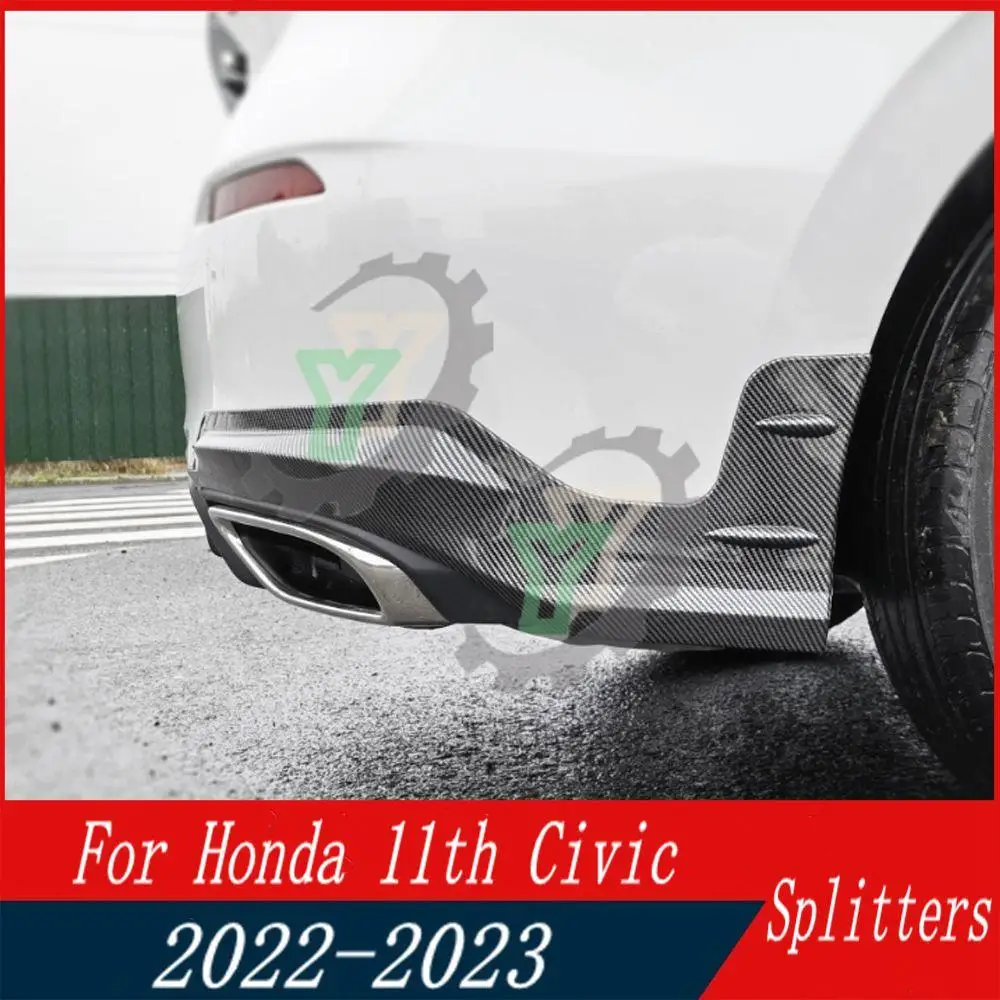 

For Honda 11th Civic Hatchback 2022-23 Rear Bumper Side Corner Diffuser Lip Splitters Lower Corner Spoiler Aprons Wrap Angle