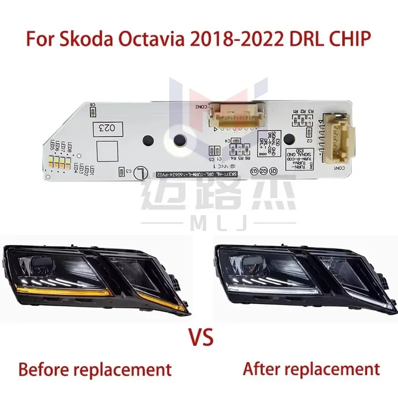 

NEW Angel Eye Light Guide Plate White Light For Volkswagen Skoda Octavia 2018-2022 Car Daytime Running Lights CHIP Ballast Chip