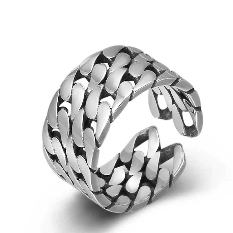 BOCAI New S925 Silver Jewelry Stylish Engagement Ring for Men and Women Couples Adjustable Selected Gift