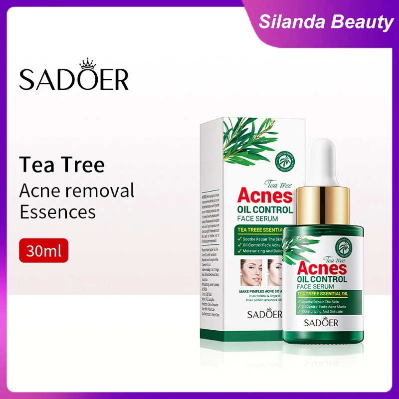 Silanda Beauty Tea Tree Acne Removal Serum 30ml Korean Skin Care Oil Control Face Essence Hydrating Soothing Repair Facial Serum