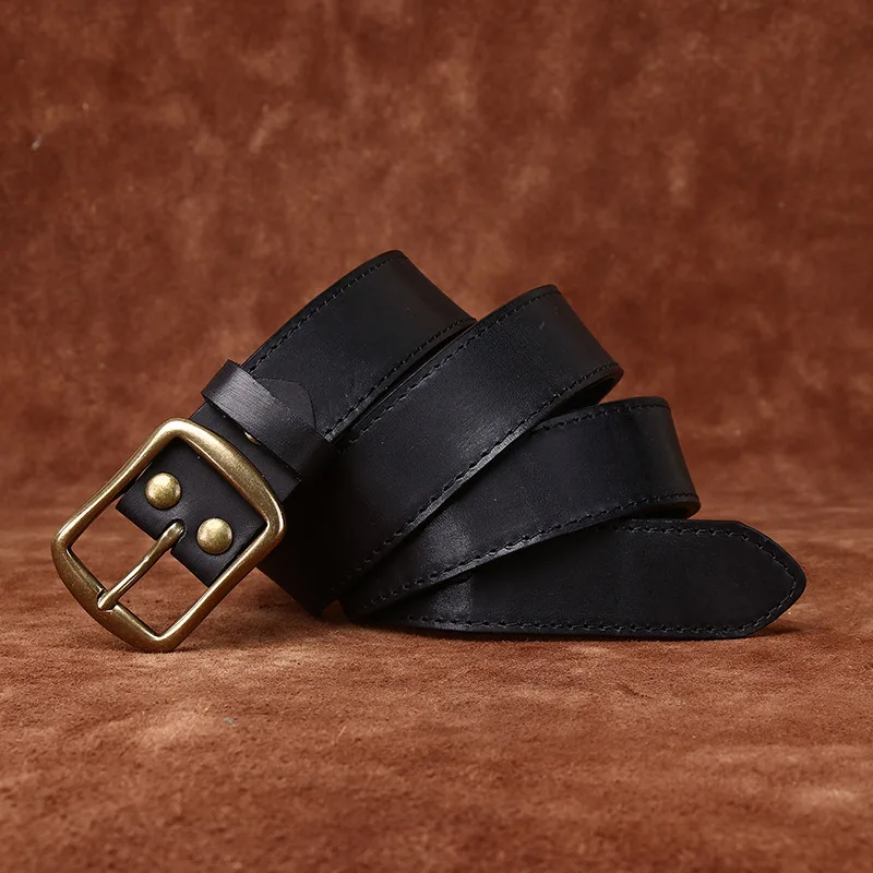 Handmade vintage top layer cowhide men's belt versatile casual belt genuine leather pin buckle jeans belt