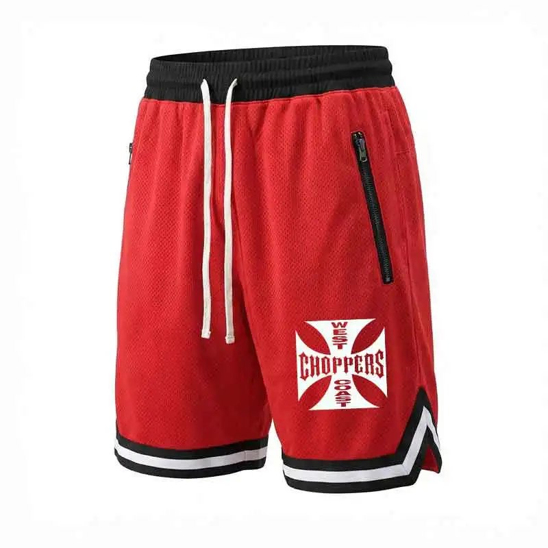 

Мужские удобные спортивные шорты из быстросохнущей дышащей ткани с надежными карманами на молнии, свободного кроя, с завязками на талии, для повседневного использования и занятий спортом.