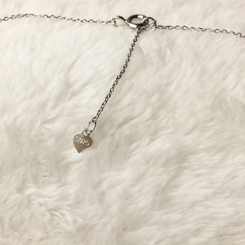 Natural Fresh Water Pearl Chain Necklace Double TearDrop Shape Pearl Pendant Simple Style 925Sterling Silver Female Gift Elegant