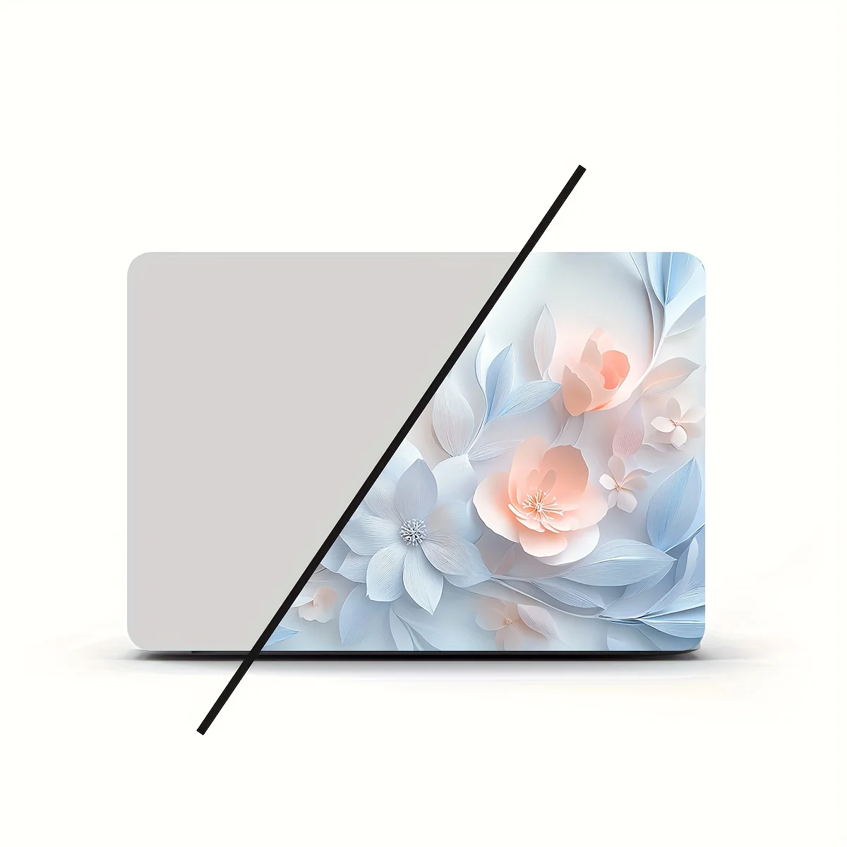 2-Pack Floral Pattern Laptop Stickers - Waterproof and Scratch Resistant Vinyl for Notebooks, Tablets, IPads - Protective Decor