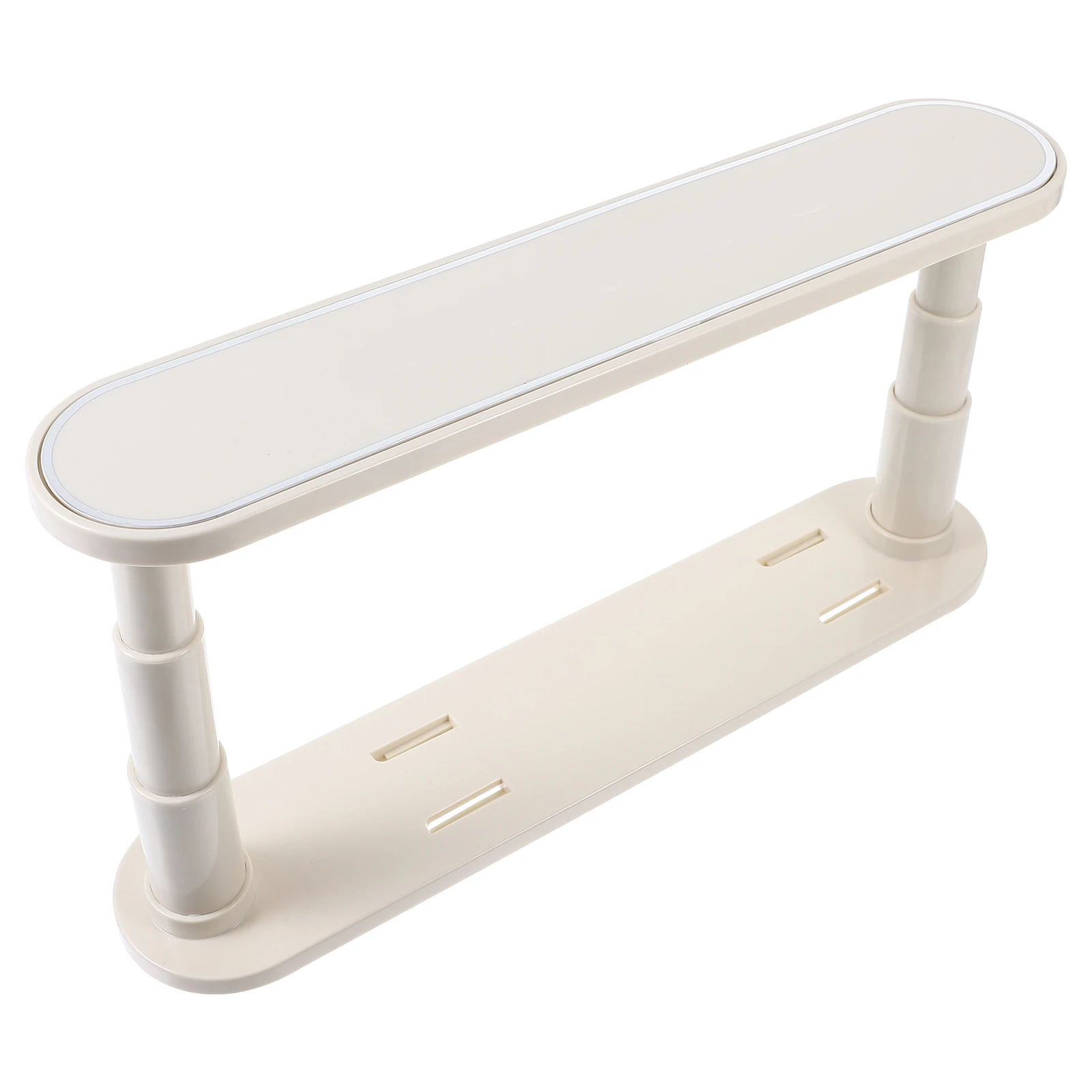 

Retractable Double layer Cream White Clothes Hanger mounted Punch free Stacker Storage ganizer Household