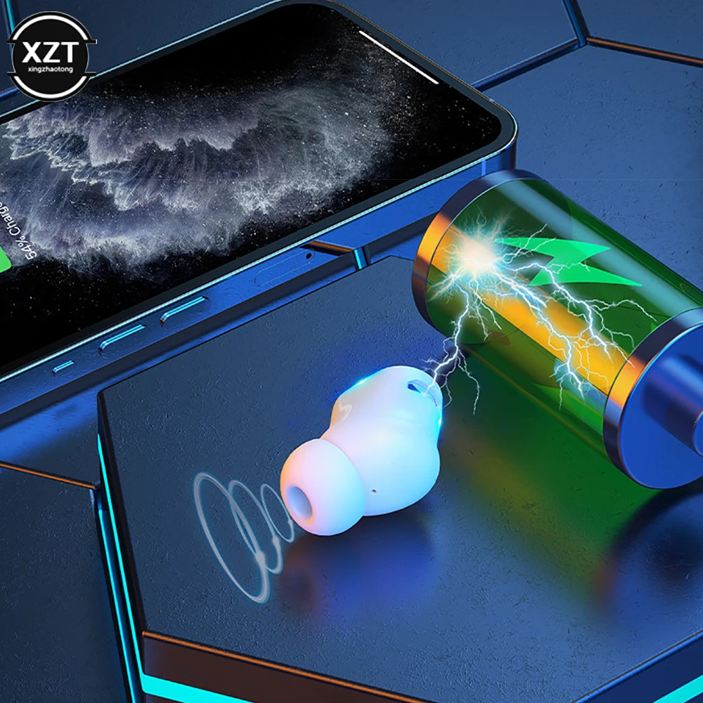 Mini Single Headphones Bluetooth-compatible5.2 Earphones Power Display TWS Wireless Earbuds Mic Support Voice Assistant Headsets - Image 2