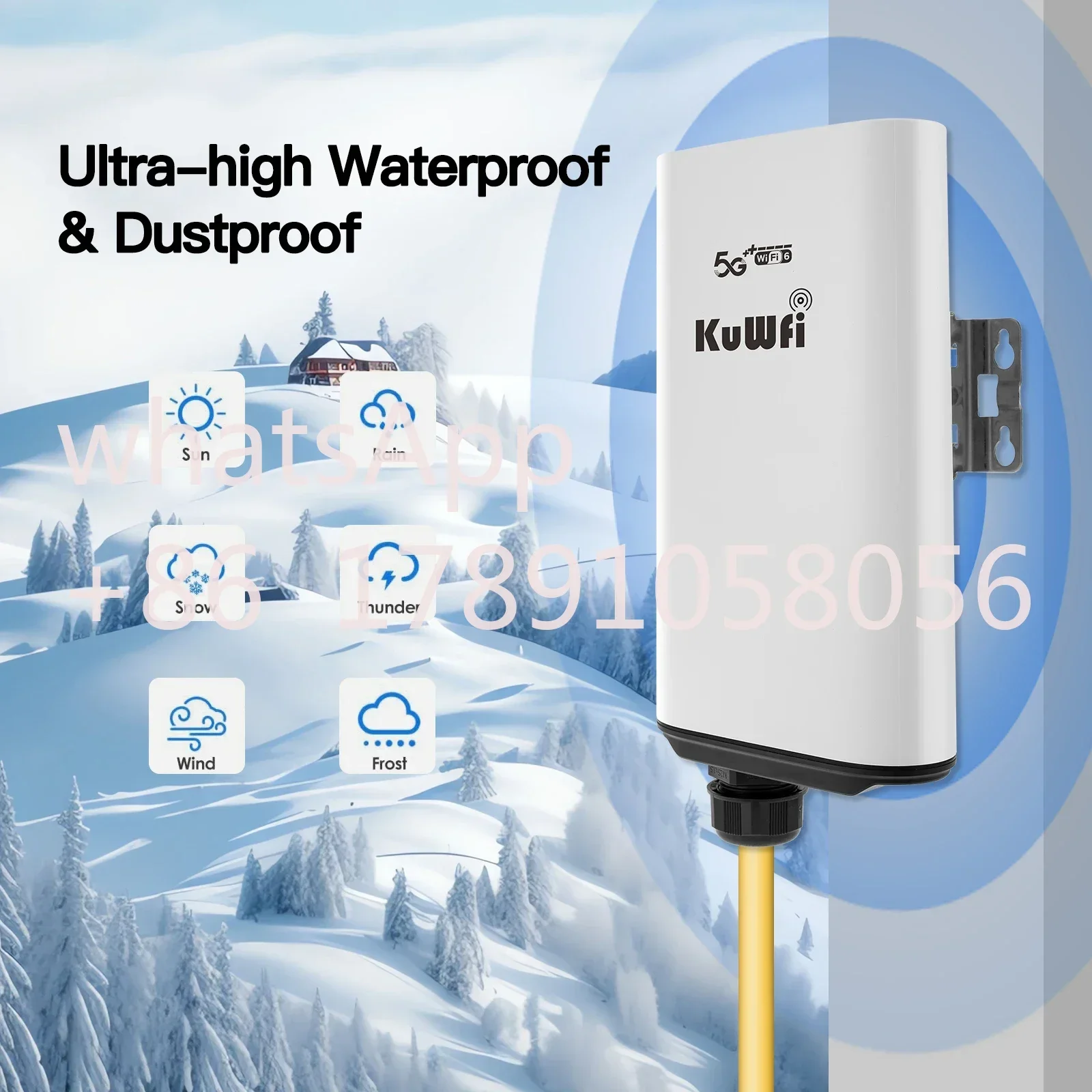 WiFi6 dual band KuWFi Router 5g esterno NSA/SA 5g router sim card high speed ip66 waterproof wireless 5g cpe for outdoor