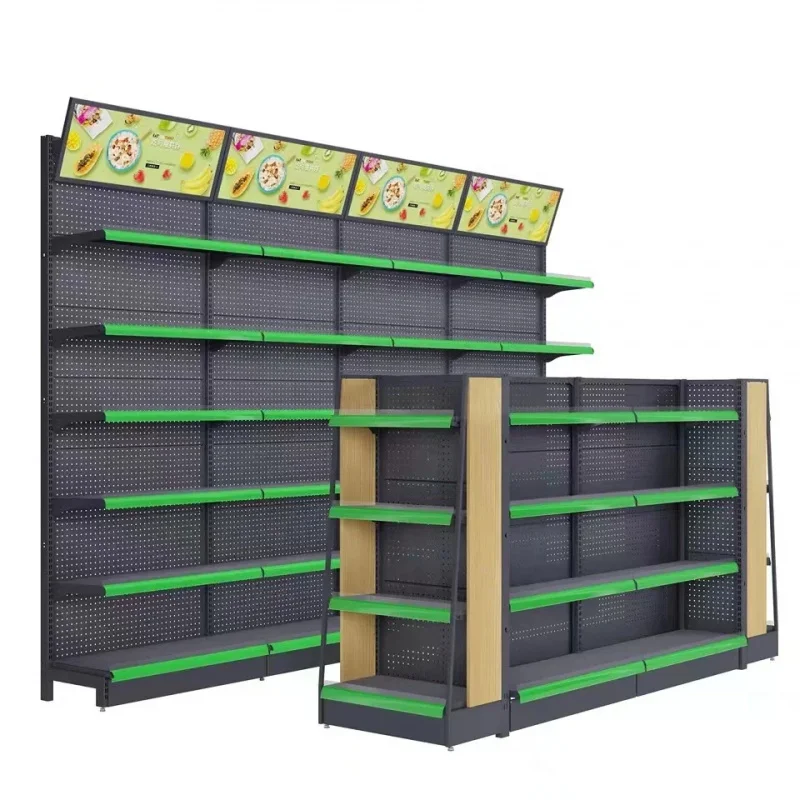 

custom.Supermarket Shelves Gondola Store Display Stand Supermarket Rack Paperboard Double-sided Light Duty Supermarket Equipment