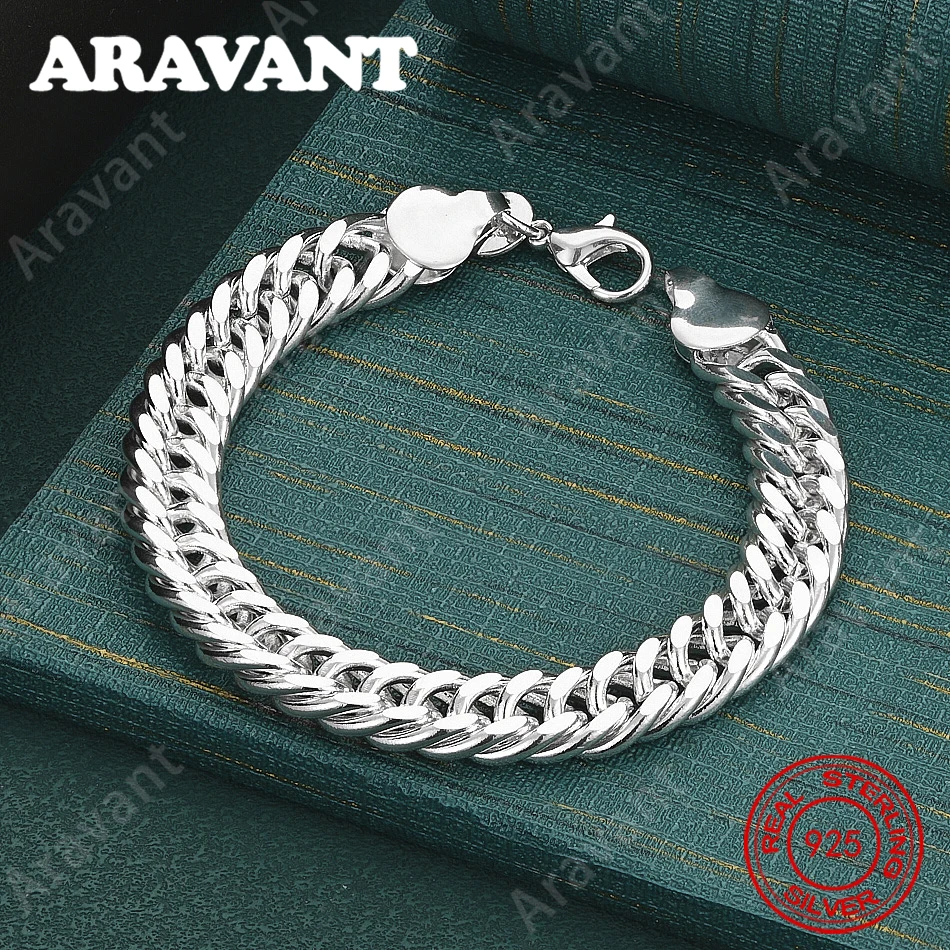 925 Sterling Silber 10mm Kettenarmband für Damen, Exquisiter und Niedlicher Schmuck für Hochzeiten und Partys