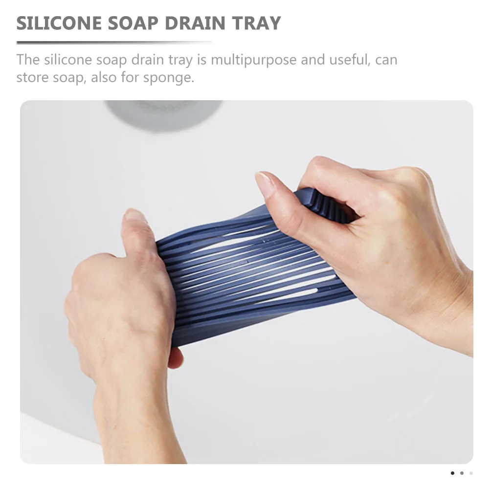 

3Pcs Silicone Soap Drain Tray High Grade Self Draining Soap Dish Bathroom Storage Holder Bathroom Accessory Draining Drying Tray