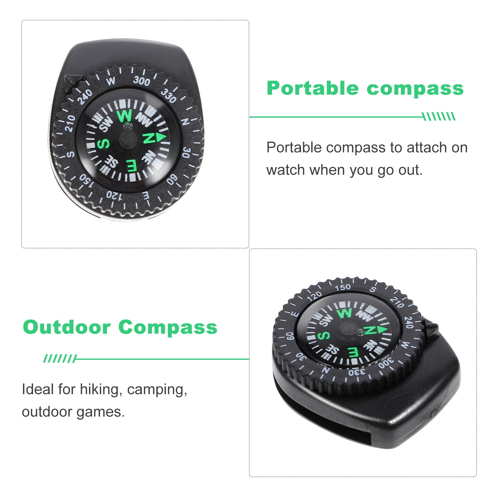 

1PC Mini Compass Watch Strap Portable Outdoor Adventure Hiking Camping Fishing Hunting Gift Pocket Map Case for Travel