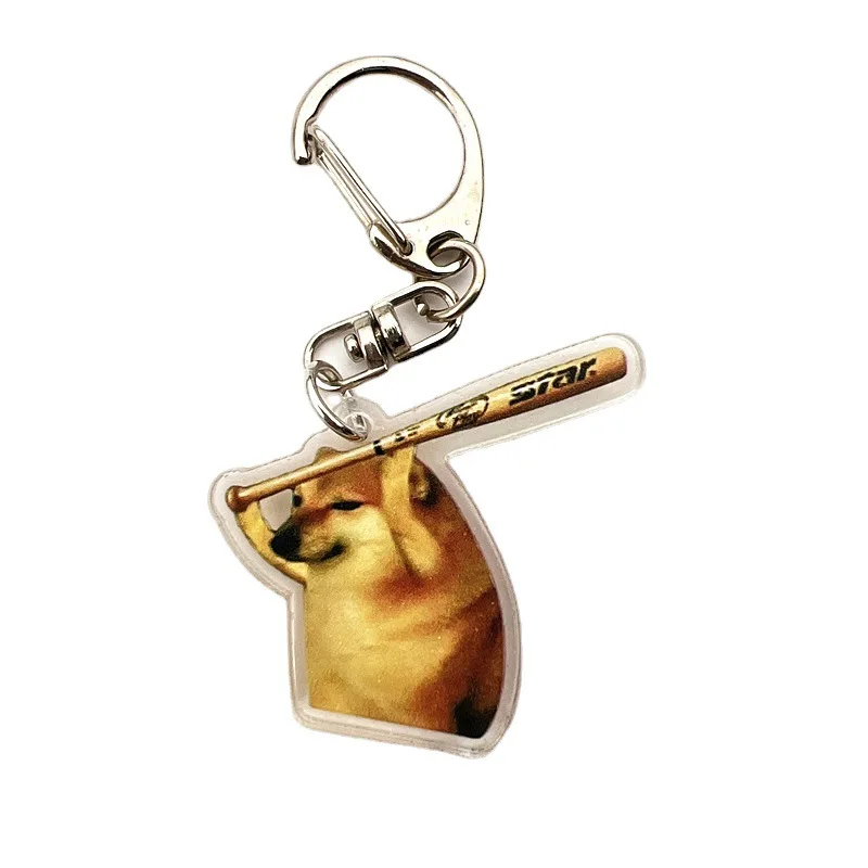 Cheems Meme Ins Creative Internet Celebrity Cute Warrior Cheems Keychain Funny Shiba Cheemsburger Key chain Pet Balltze Dog