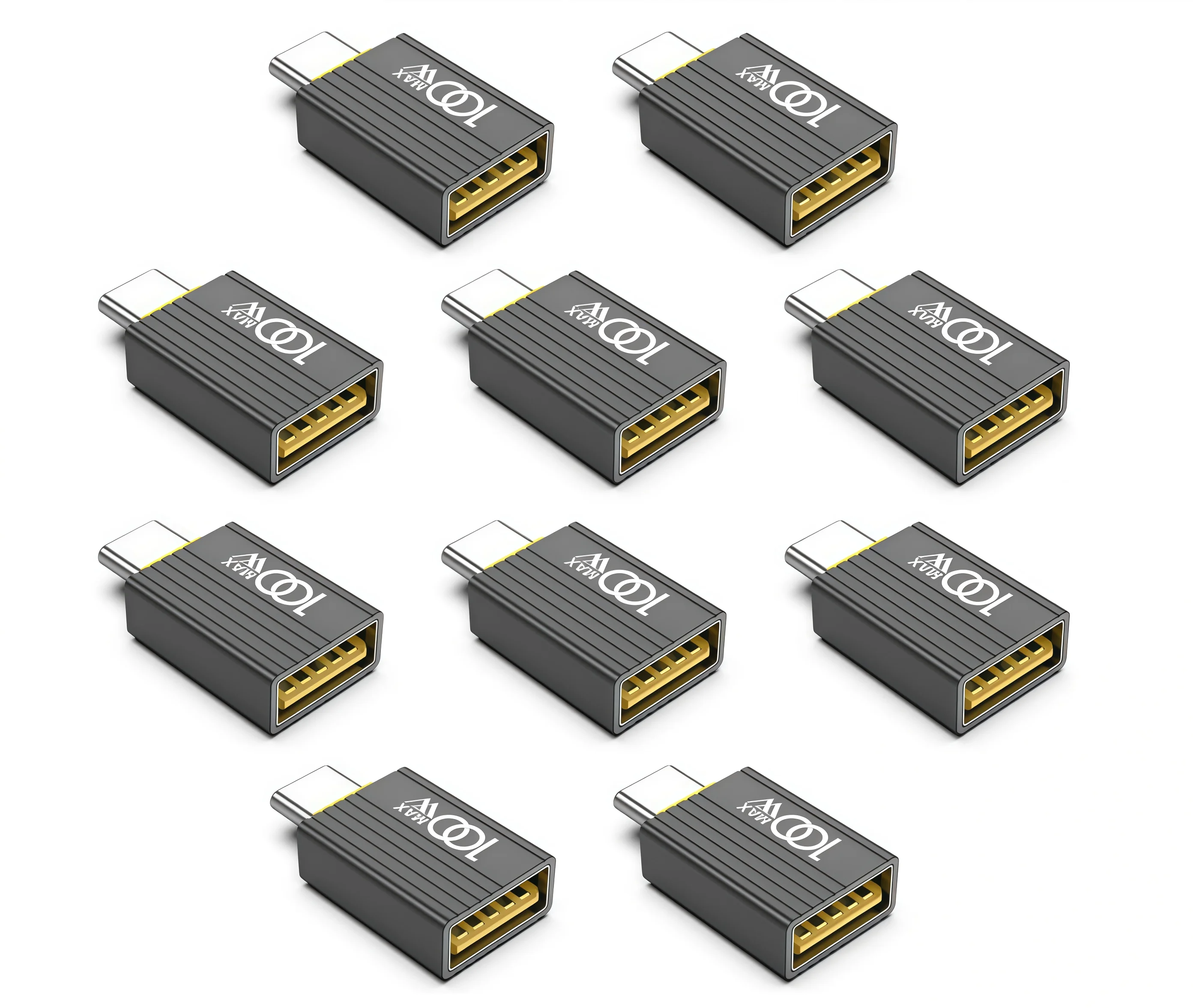 

10-Pack 100W USB to USB C Adapter,USBC Male to A Female OTG Adapter High Speed Data Transfer