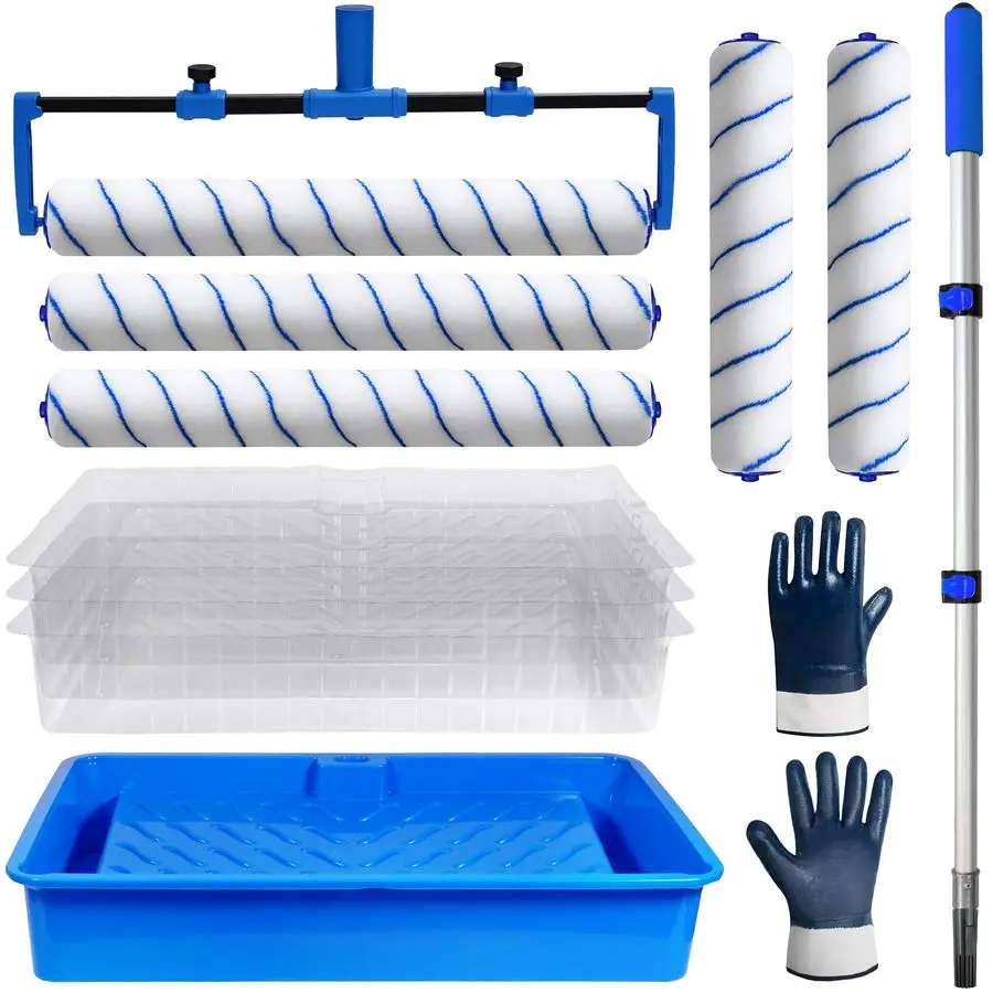 

Набор валиков для покраски, 12 шт., 18-дюймовые валики для краски, одноразовые подкладки для лотков для краски и чехлы для валиков, удлинитель 21.2647.64 дюйма.