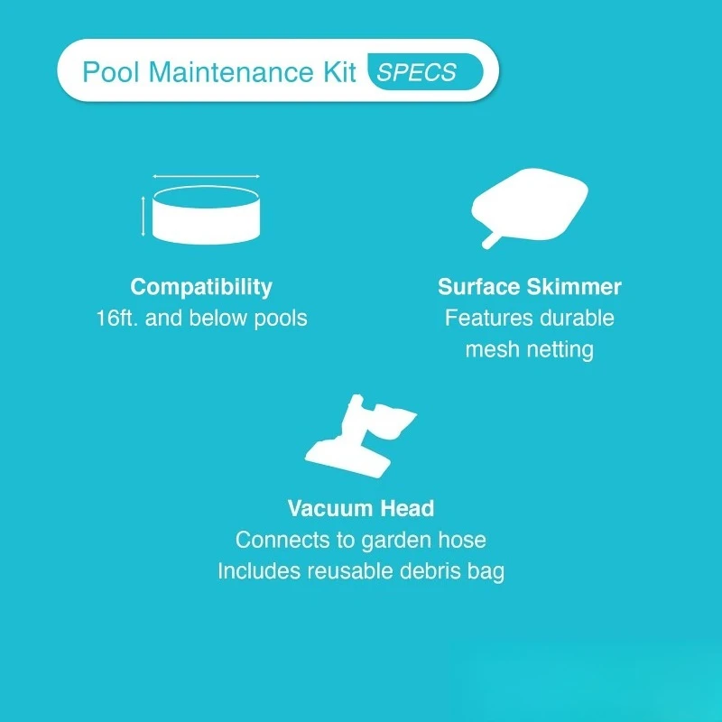 26165EH Kolam Renang Tiup Bulat Portabel Mudah Dipasang di Luar Ruangan Ukuran 15 Kaki x 42 Inci dengan Tangga, Filter