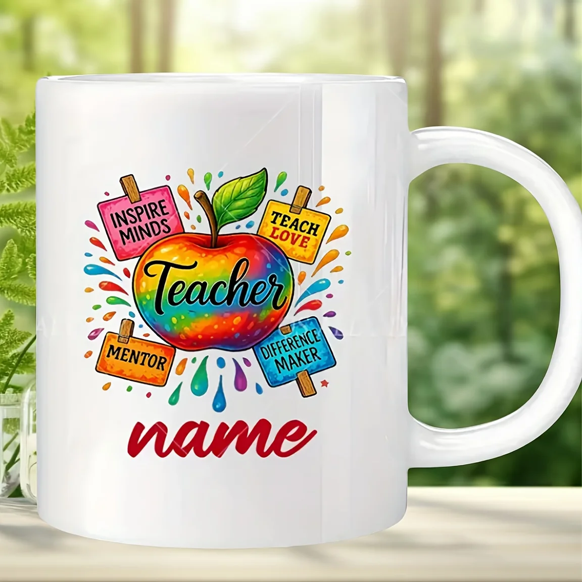Customizable Mug Personalized Inspirational Apple Teacher Appreciation Gift 