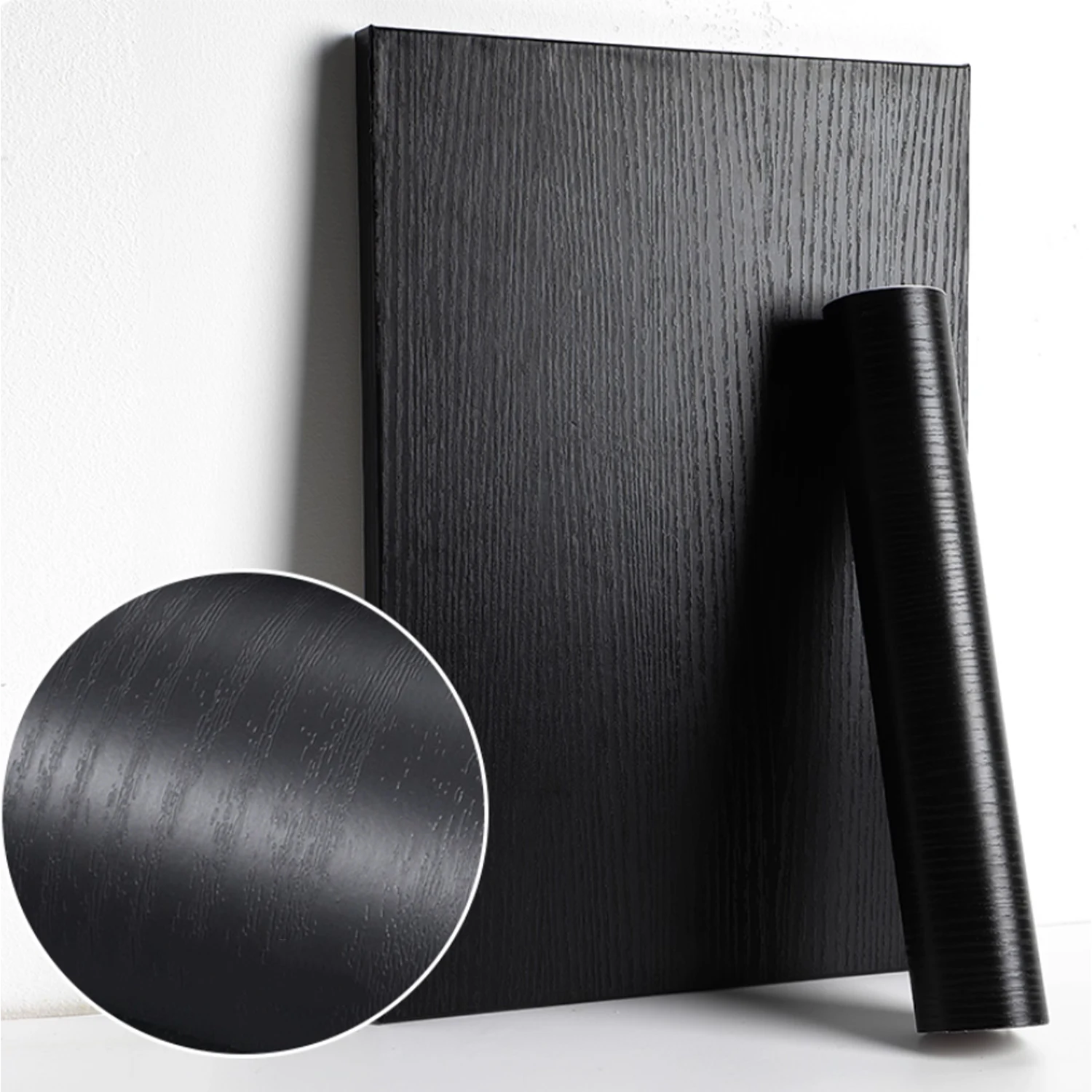Black Wood Grain Thickening Wallpaper Boeing Film Furniture Kitchen Cabinet PVC Self-Adhesive Stickers Kitchen Vinyl Wallpaper