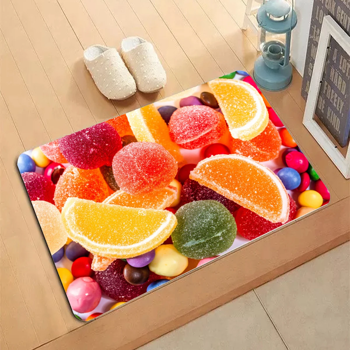 Candy Pattern Carpet Entrance Doormat Non-slip Living Room Kitchen Bedroom Decor Rug Sweets Cake foods Floor Mats Home Decor