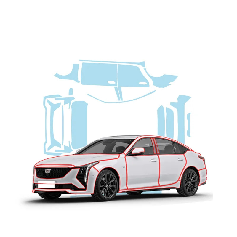 

PPF для Cadillac CT5, защитная пленка для краски, прозрачный комплект из ТПУ против царапин, автомобильные невидимые прозрачные аксессуары