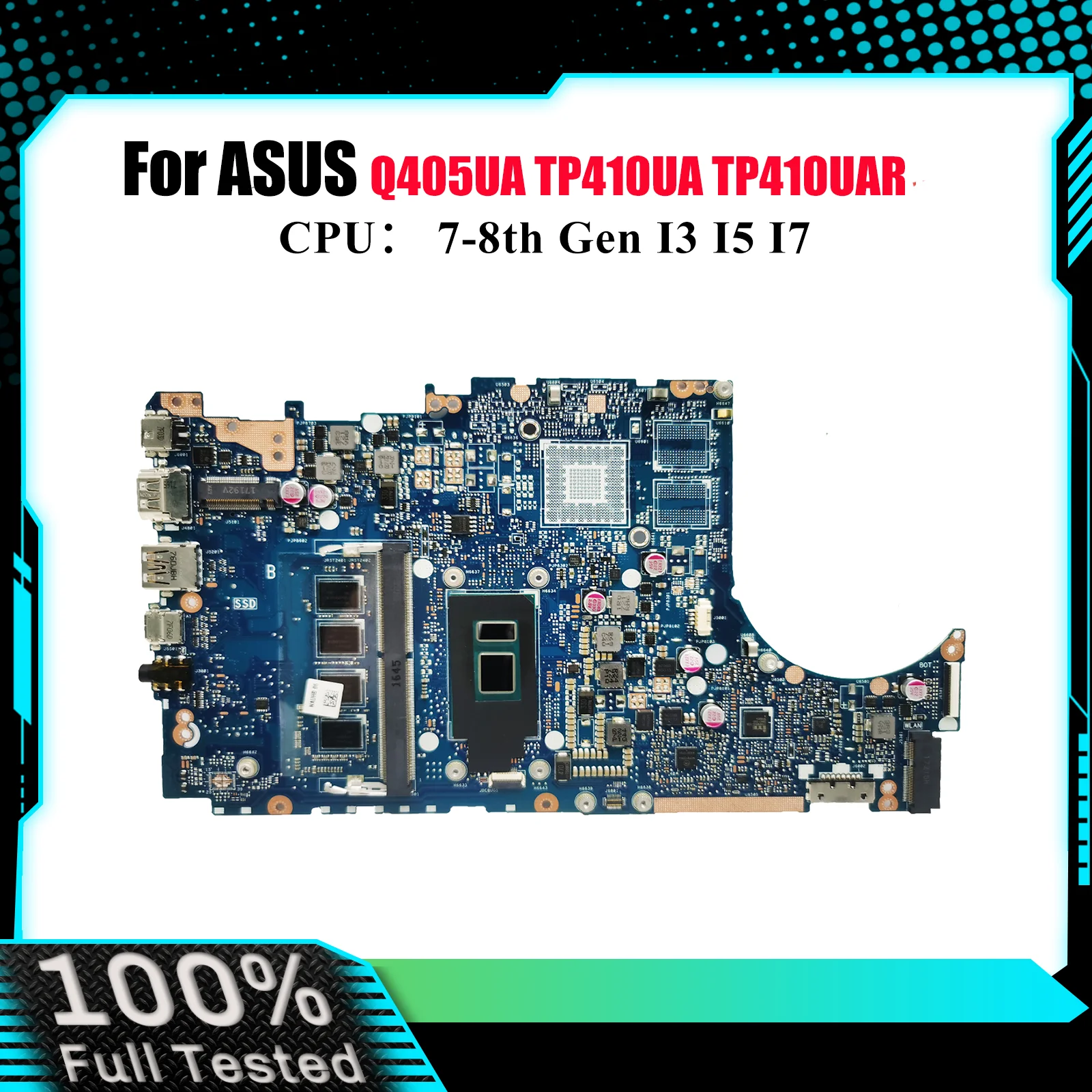 

TP410UA Материнская плата для ноутбука ASUS TP410UAR TP410UR TP410URR TP410UQ TP410U Q405UA TP410UF Материнская плата с процессором I3 I5 I7 ОК