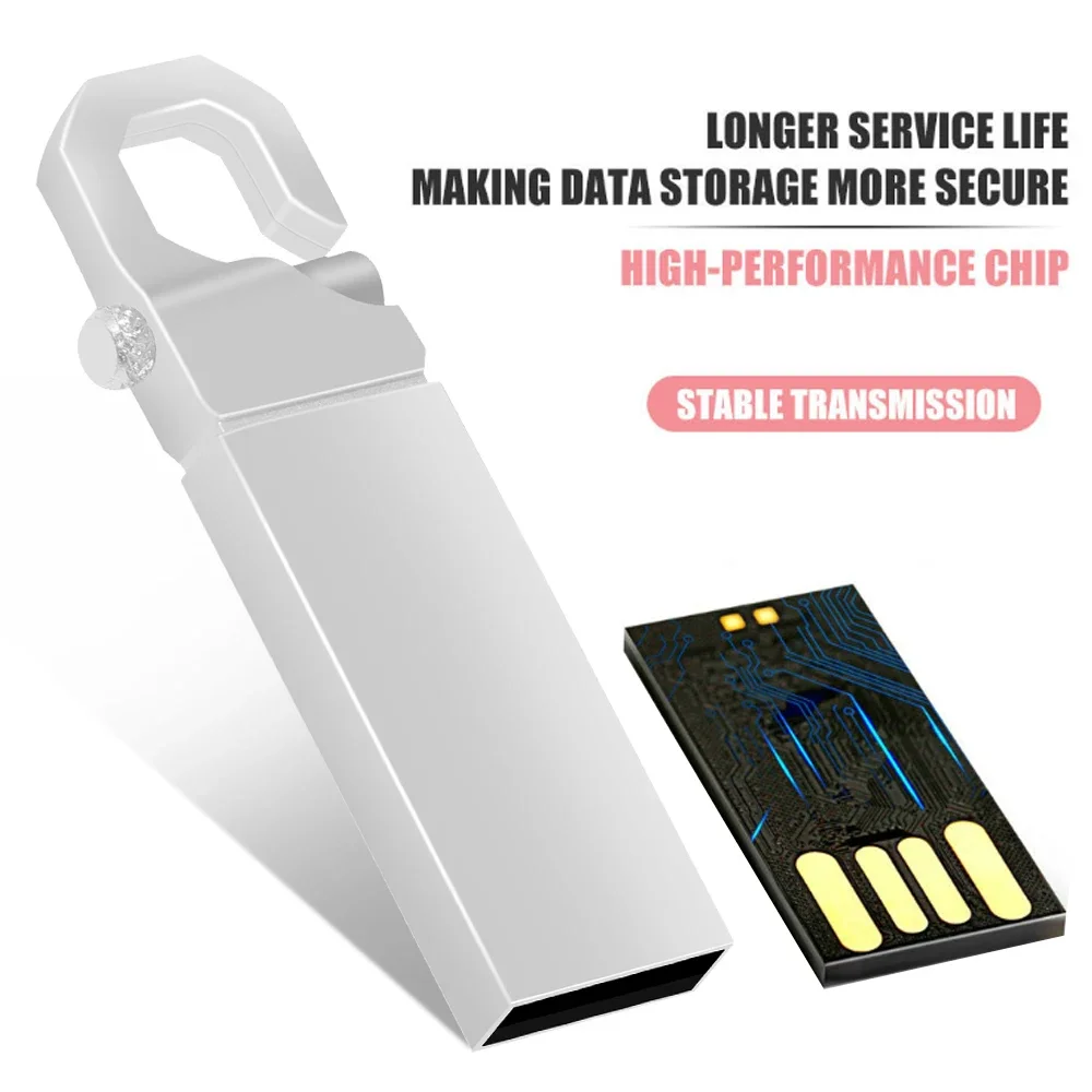 Unidad Flash USB 2,0 de Metal, Pendrive portátil de alta velocidad de 64GB y 128GB, regalo