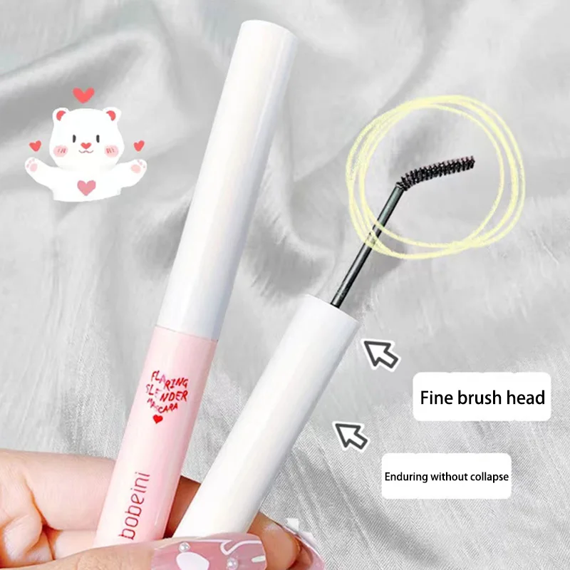 Ultra-fine Brush Mascara Makeup Silk Fiber Lengthens Eyelashes Waterproof Fast Dry Matte Brown Black Curling Mascara Comestics